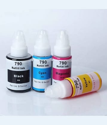 TEQUO 790 For G2000 Multicolor Pack of 4 Cartridge for GI 790 Ink Refill for C@non G1000 G1010 G1100 G2000 G2002 G2010 G2012 G2100 G3000 G3010 G3012 G3100
