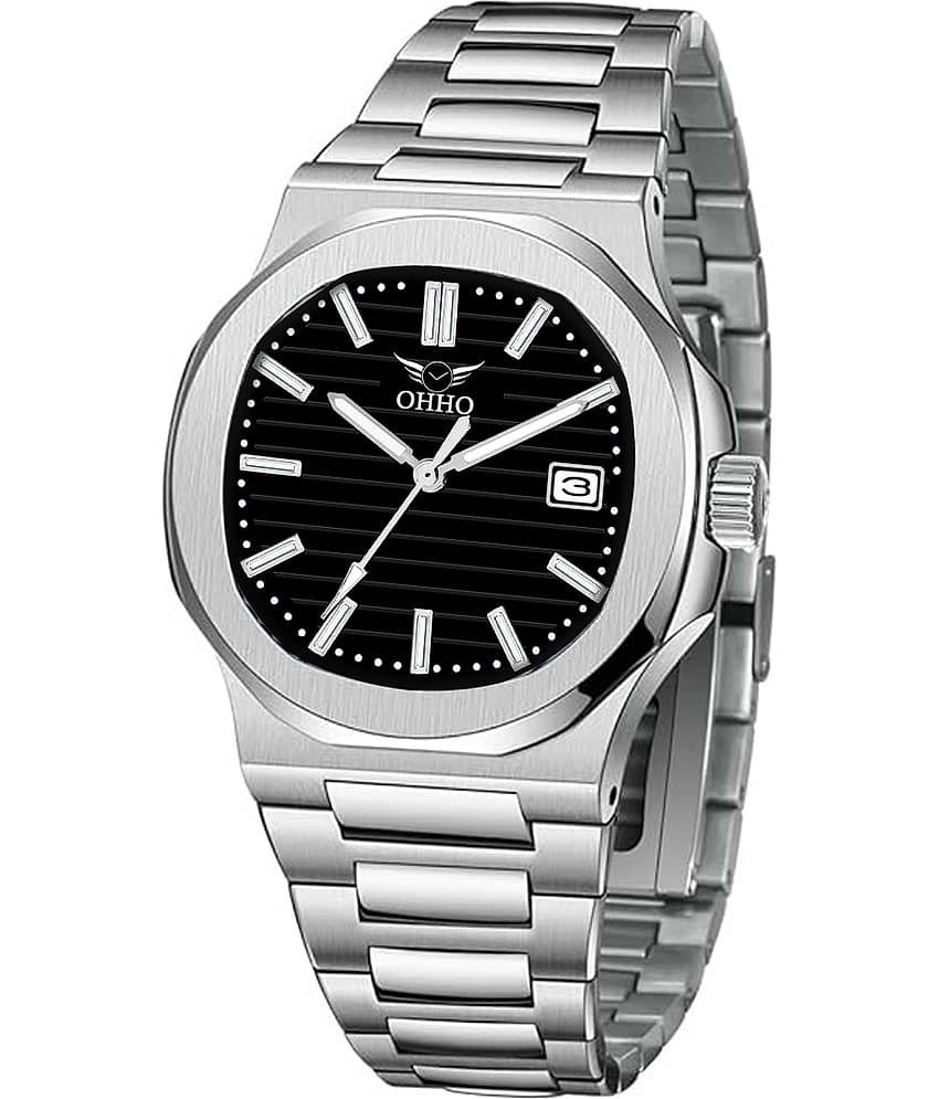 OHHO Silver Stainless Steel Analog Men's Watch
