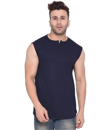 Tfurnish Cotton Blend Blue Solids T-Shirt