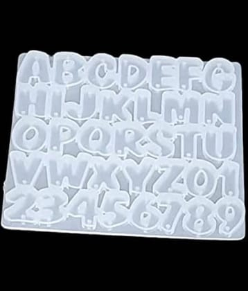 D55 Fancy Alphabet Mold, Creative DIY Multipurpose Transparent Silicone Coaster Mold with Hole Alphabet & Number Mold for Resin, Silicone Letter Molds