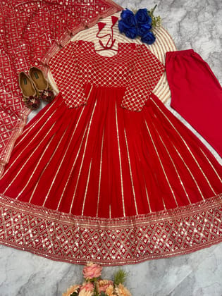 Designer Party Wear Look Anarkali Gown Pent And Dupatta Designer Party Wear Look Anarkali Gown Pent And Dupatta