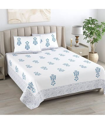 Bombay Spreads Cotton Double King Bedsheet ( Turquoise )