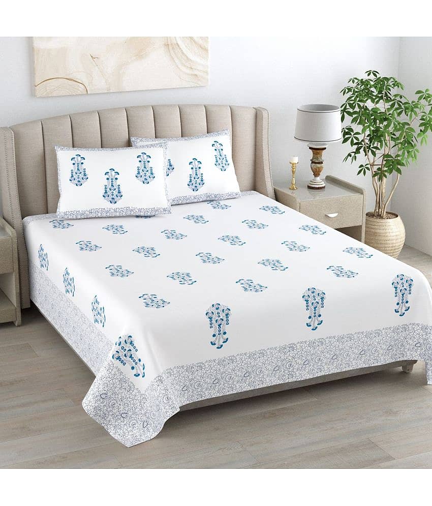 Bombay Spreads Cotton Double King Bedsheet ( Turquoise )
