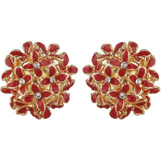 Enamel Daisy Flower Cluster Studds  clippons Earrings for Girls Alloy Brass  Copper Earrings for Women's