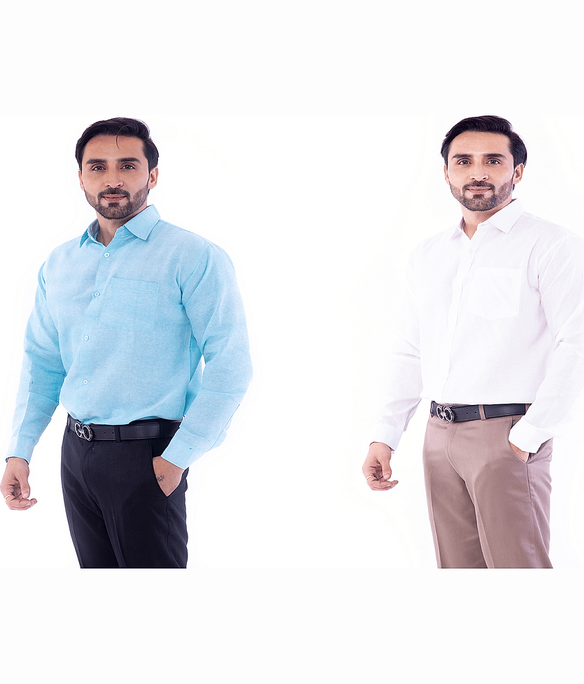 DESHBANDHU DBK 100% Cotton Regular Fit Solids Men's Casual Shirt - Multi ( Pack of 2 )
