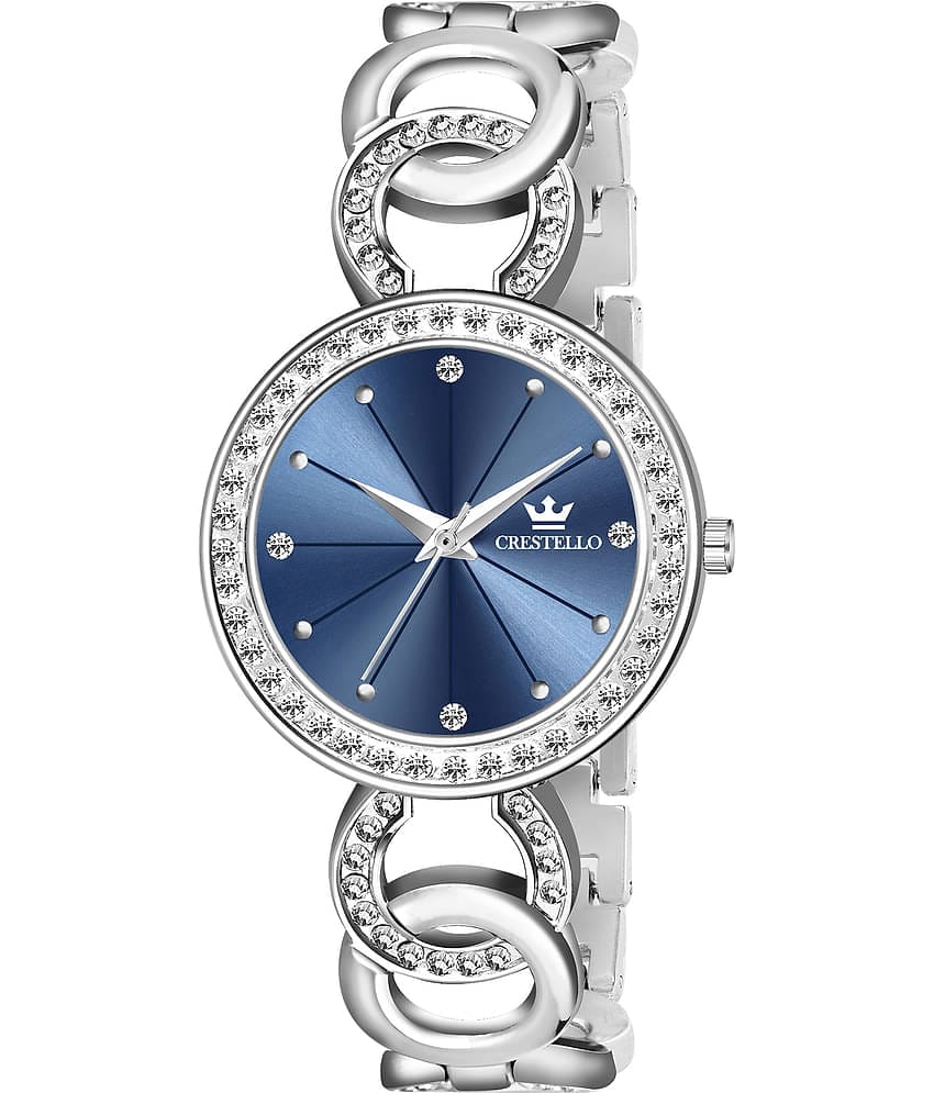 Crestello Silver Metal Analog Womens Watch