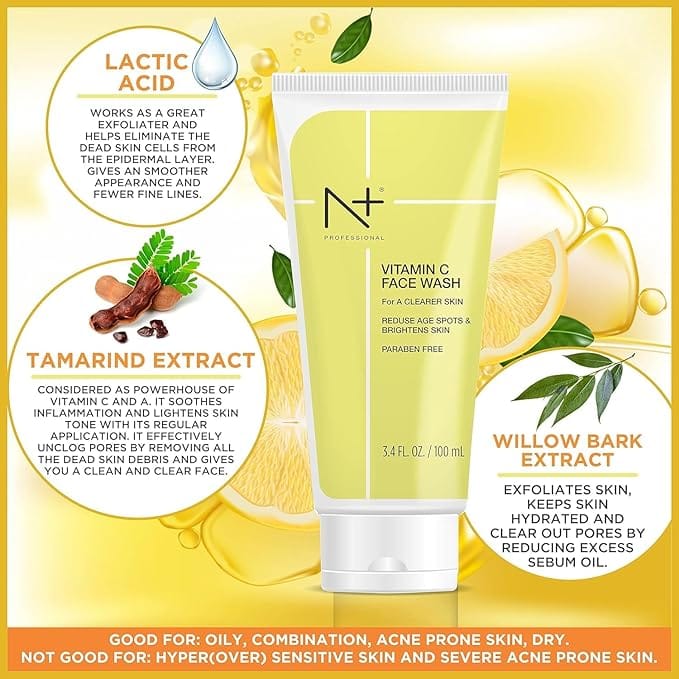 N+ Professional Vitamin C Face Wash For Oily to Normal Skin