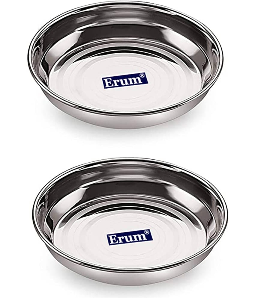 erum 2 Pcs Stainless Steel Steel Dessert Plate
