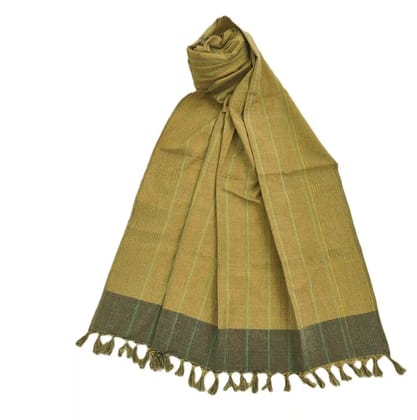 Dhaga Vishwas Ka Handloom Cotton Stole Yellow Blue