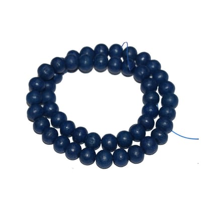 Painted Wooden Beads for Jewelry Making , BWWB-95-Per Packet of Approx 160 Pcs / 8X10 MM / Blue
