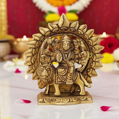 Brass Durga Ji Statue - Beautiful Handcrafted Goddess Idol, Height : 3 Inch (BSMAS1384 C)