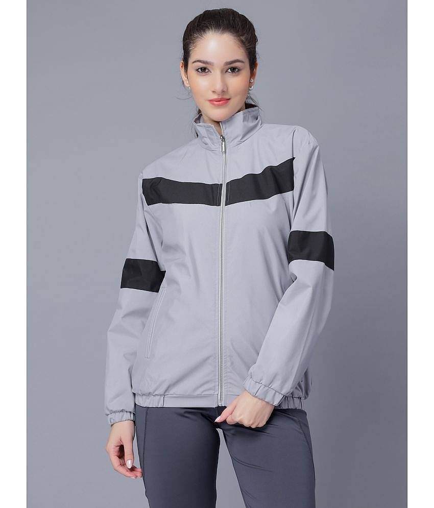 NUEVOSDAMAS - Polyester Grey Bomber Jackets Pack of 1