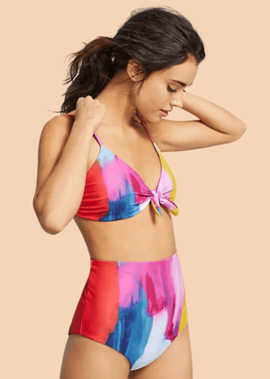 Pink Printed Bikini Pink XL