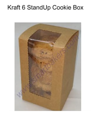 Cake Decor Kraft Standup 6 Cookie Boxes with Clear Window, Cupcake Carriers, 10 Pc Pack