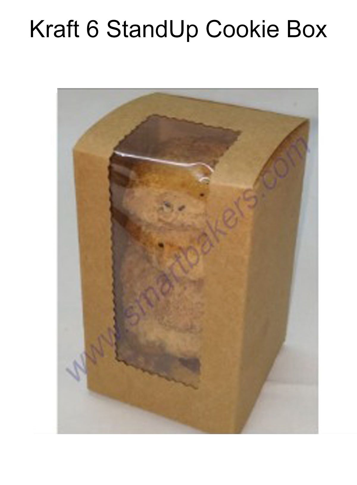 Cake Decor Kraft Standup 6 Cookie Boxes with Clear Window, Cupcake Carriers, 10 Pc Pack