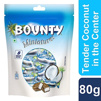 Bounty Miniatures Milk Chocolate - Coconut Filled, 80 g