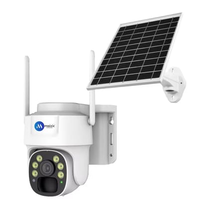Maizic Smarthome Big 100 Meter View Black Bull 4G 5MP FHD 1920p Solar Wireless Camera