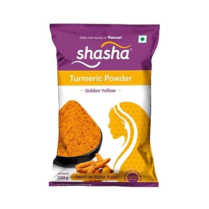Shasha Spices, No Artificial Colors And No Preservatives | Fresh Masala, Healthy And 100% Natural, Turmeric (Haldi) Powder - 200G