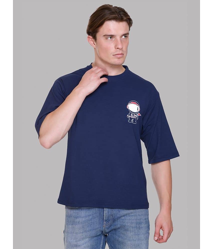 PASURE Pack of 1 Cotton Regular Fit Men's T-Shirt ( Navy )