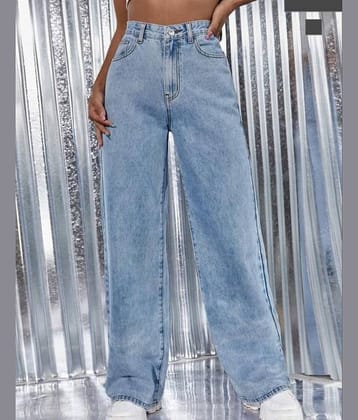 9x denims Women's Baggy Fit High-Rise Jeans ( Blue )