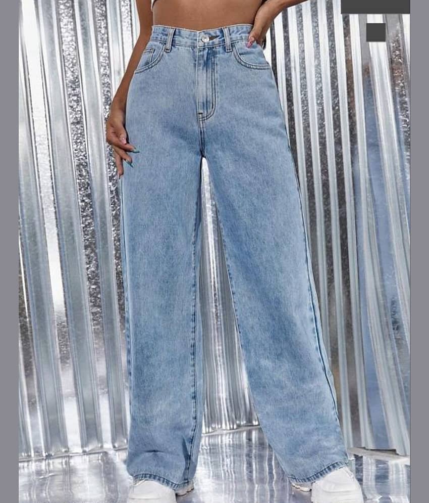 9x denims Women's Baggy Fit High-Rise Jeans ( Blue )