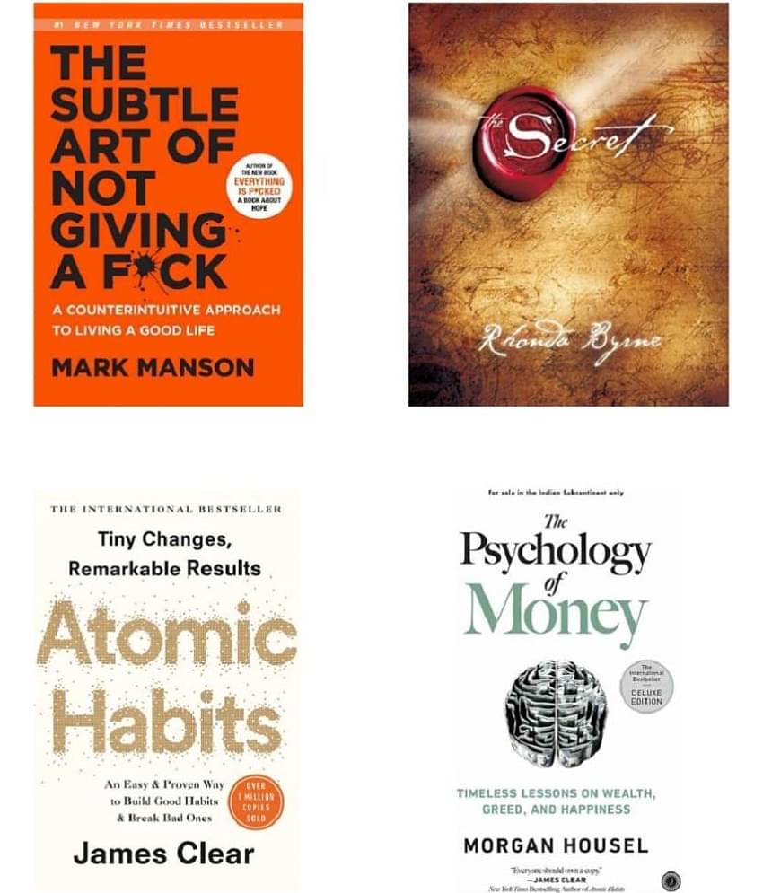 ( Combo Of 4 Pack ) The Subtle Art of Not Giving a F*ck & The Secret & James Habits & The Psychology of Money English Edition Book Paperback - By ( Mark Manson & Rhonda Byrne & James & Morgan Housel  )