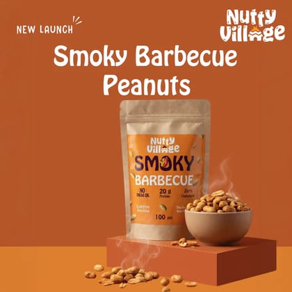 Nutty Village Smoky Barbeque Peanuts Air Roasted Snack 100 g