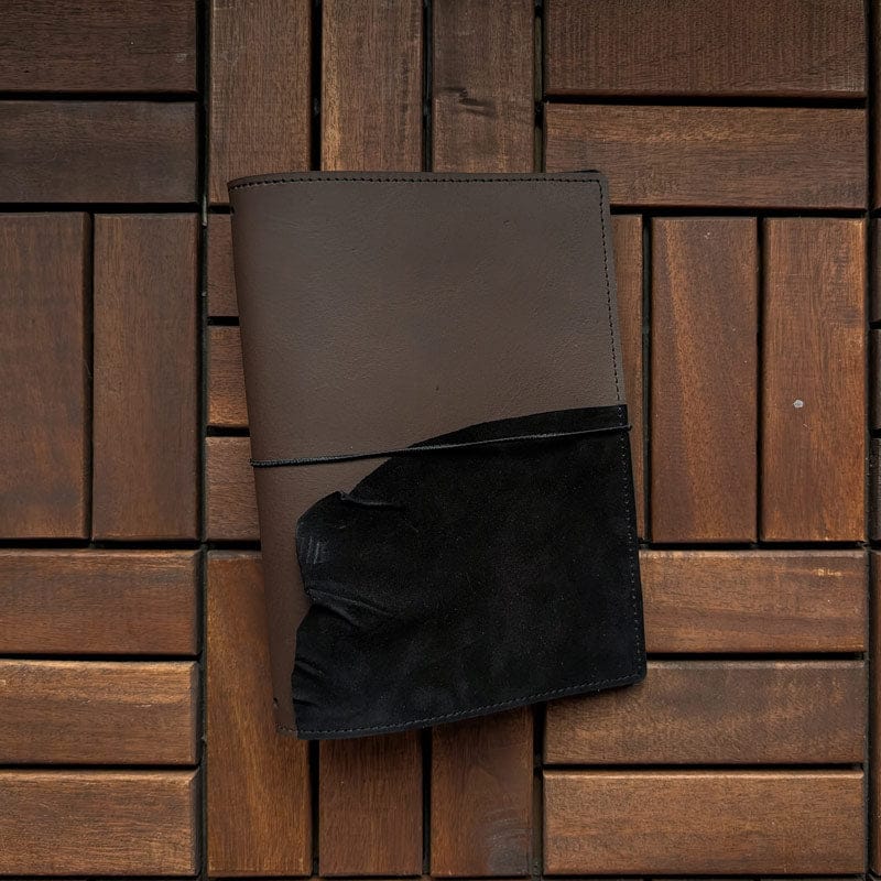 RS // Coco Brown w/ Black Suede Pocket Journal Cover - A5