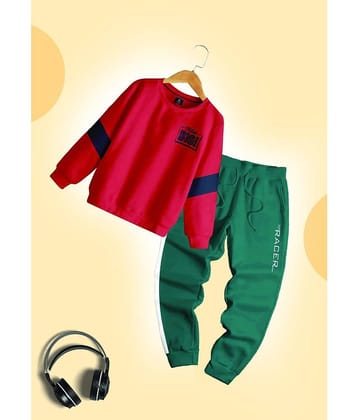 CODEZ Pack of 1 Boys Fleece Sweatshirt & Trackpant Set ( Multicolor )