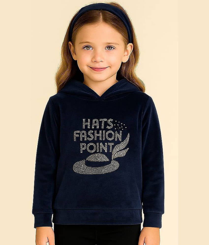 RELANE Pack of 1 Girls Cotton Blend Sweatshirt ( Navy Blue )