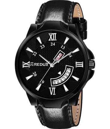 Redux - Black Leather Analog Men's Watch