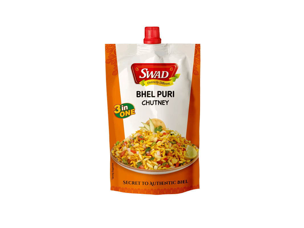SWAD Bhel Puri Pickles and Chutney, 200gm- Chaat Pickles and Chutney Pouch, Bhelpuri Pickles and Chutney Pouch - Dates & Tamarind - Made with Natural and Pure Ingredients (Pack of 5)