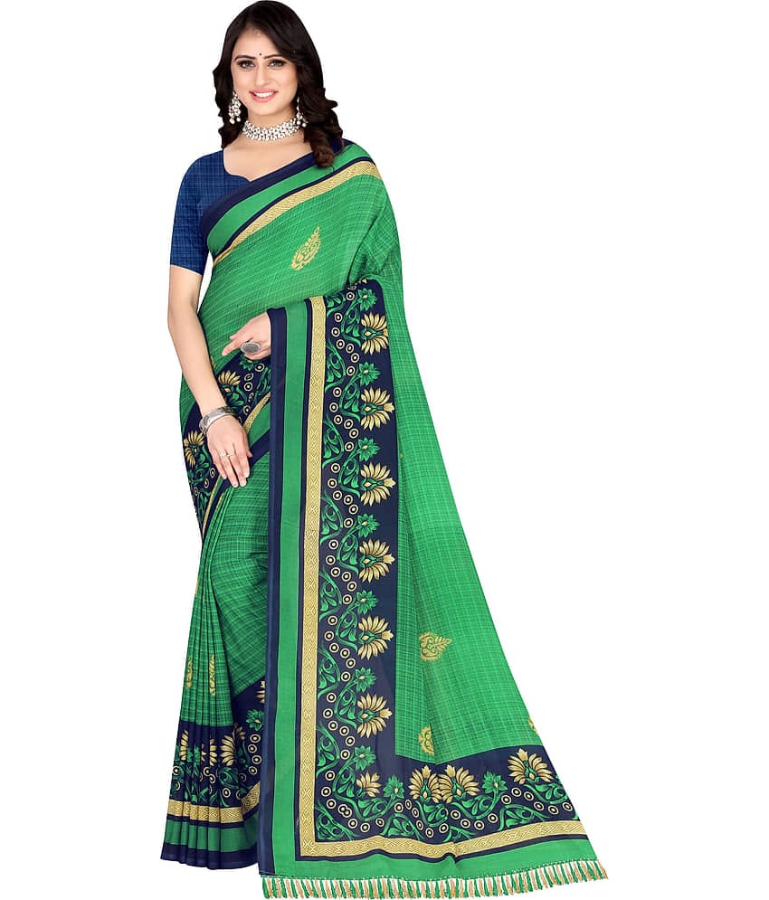 LEELAVATI Georgette Embroidered Saree With Unstitched Blouse Piece ( Multicolor )