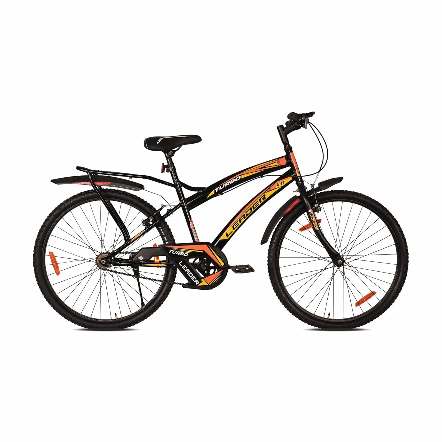 Leader Turbo 26T IBC Mountain Bicycle/Bike Without Gear Single Speed For Men 26 T Mountain Cycle (Single Speed, Black)