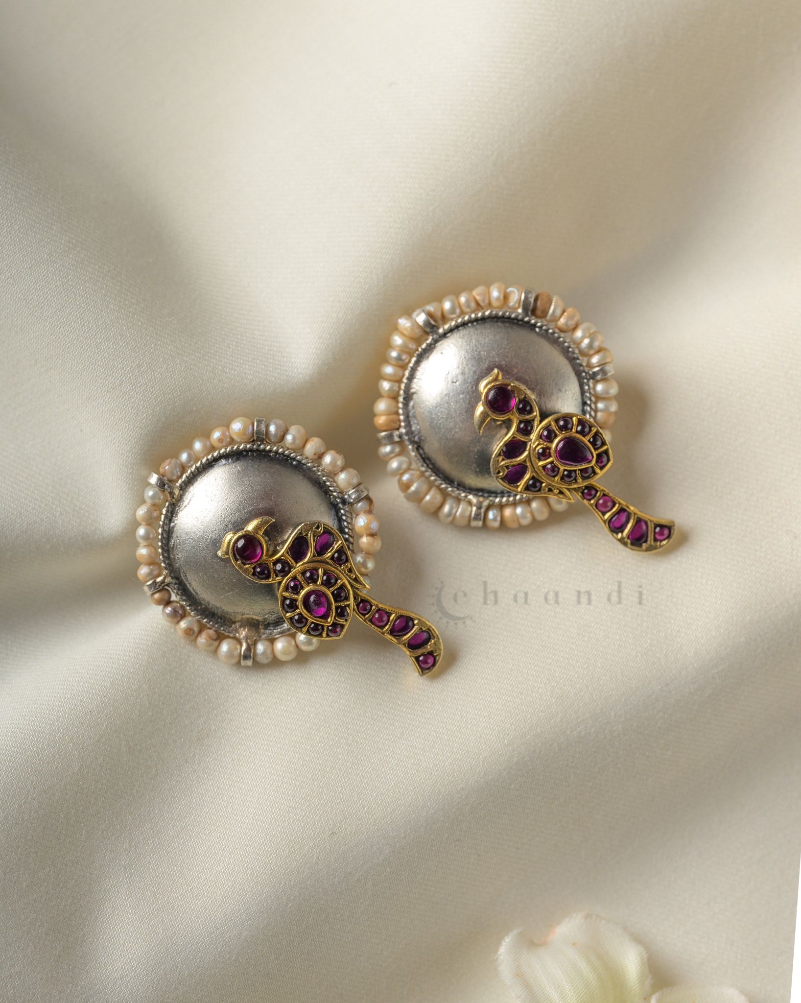 Gold Polish Silver Earrings CHE1727
