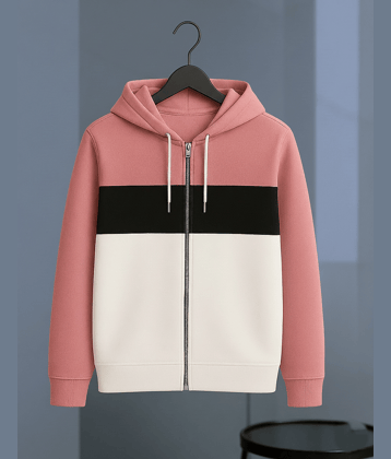 Try This Cotton Blend Hooded Men's Sweatshirt - Pink ( Pack of 1 )