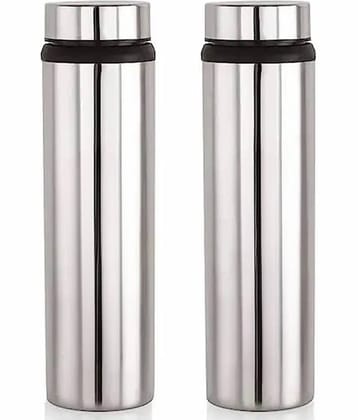 CrossPan Water Bottles / Fridge Bottles Black Stainless Steel Water Bottle 750 mL ( 2 )