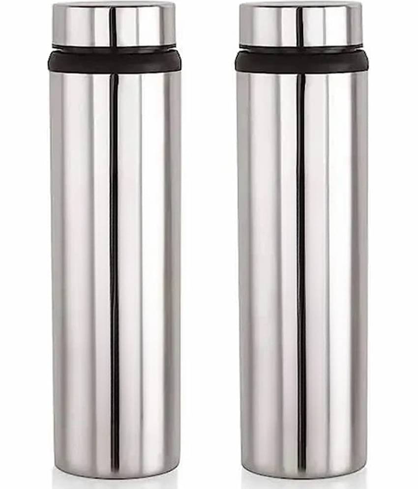 CrossPan Water Bottles / Fridge Bottles Black Stainless Steel Water Bottle 750 mL ( 2 )