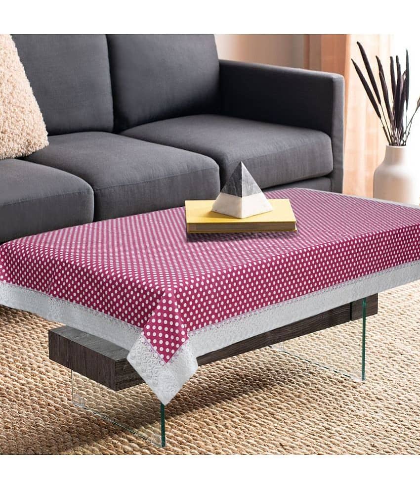 Printed PVC 4 Seater Rectangle Table Cover ( 152 x 92 ) cm Pack of 1 Pink