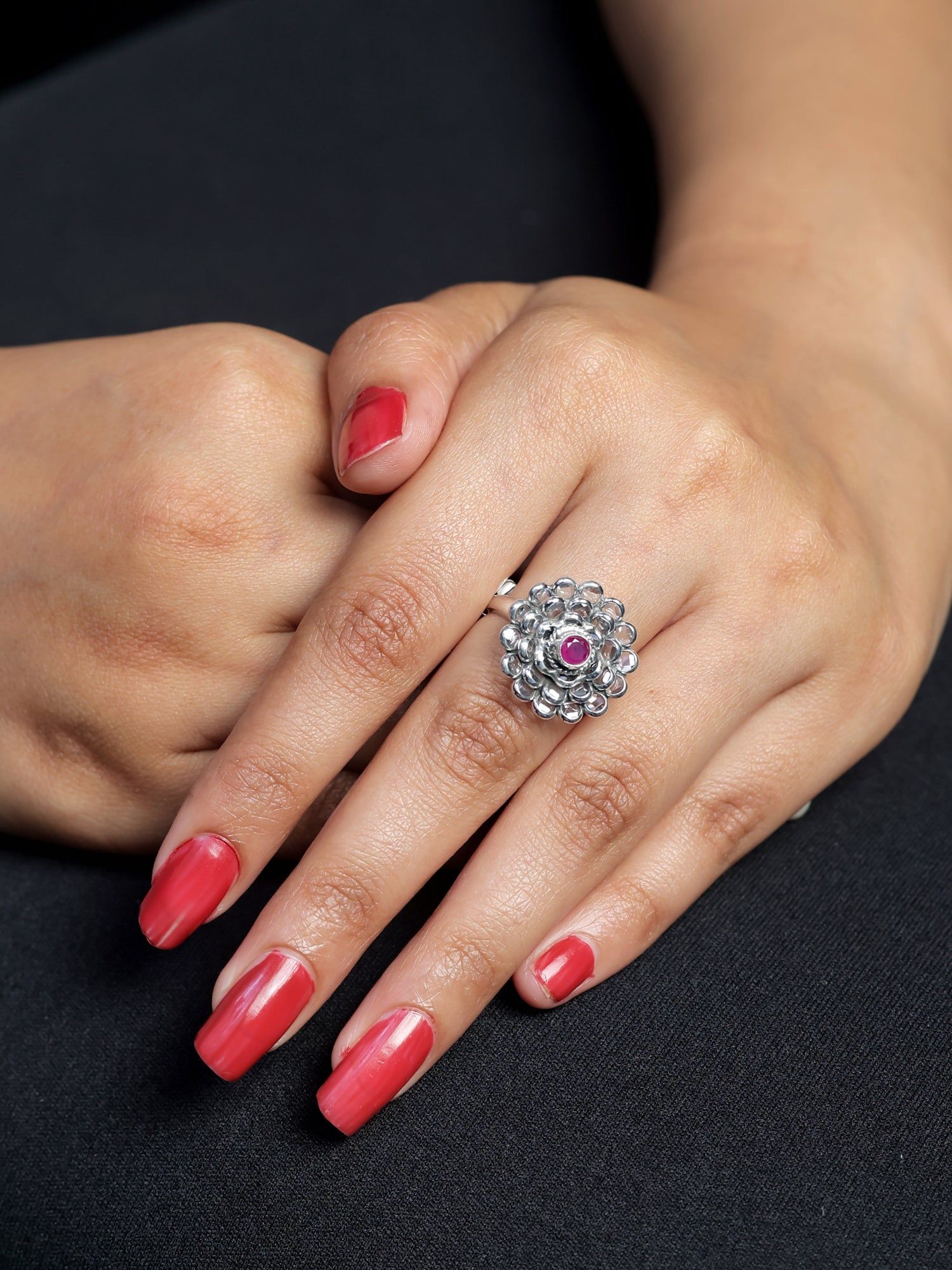 Delicate Rose Quartz Ring | 925 Silver-925 Pure Silver