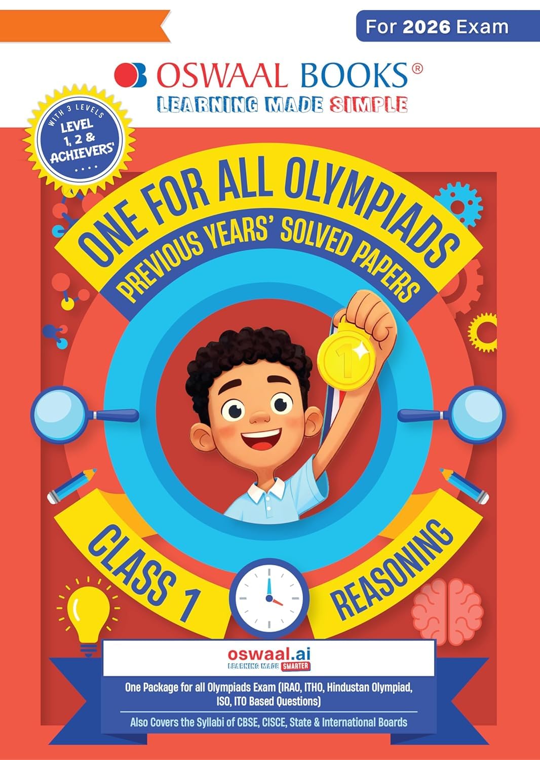 Oswaal One For All Olympiads Previous year solved paper Reasoning Class 1 with Complete support with oswaal teacher for olympaid exams