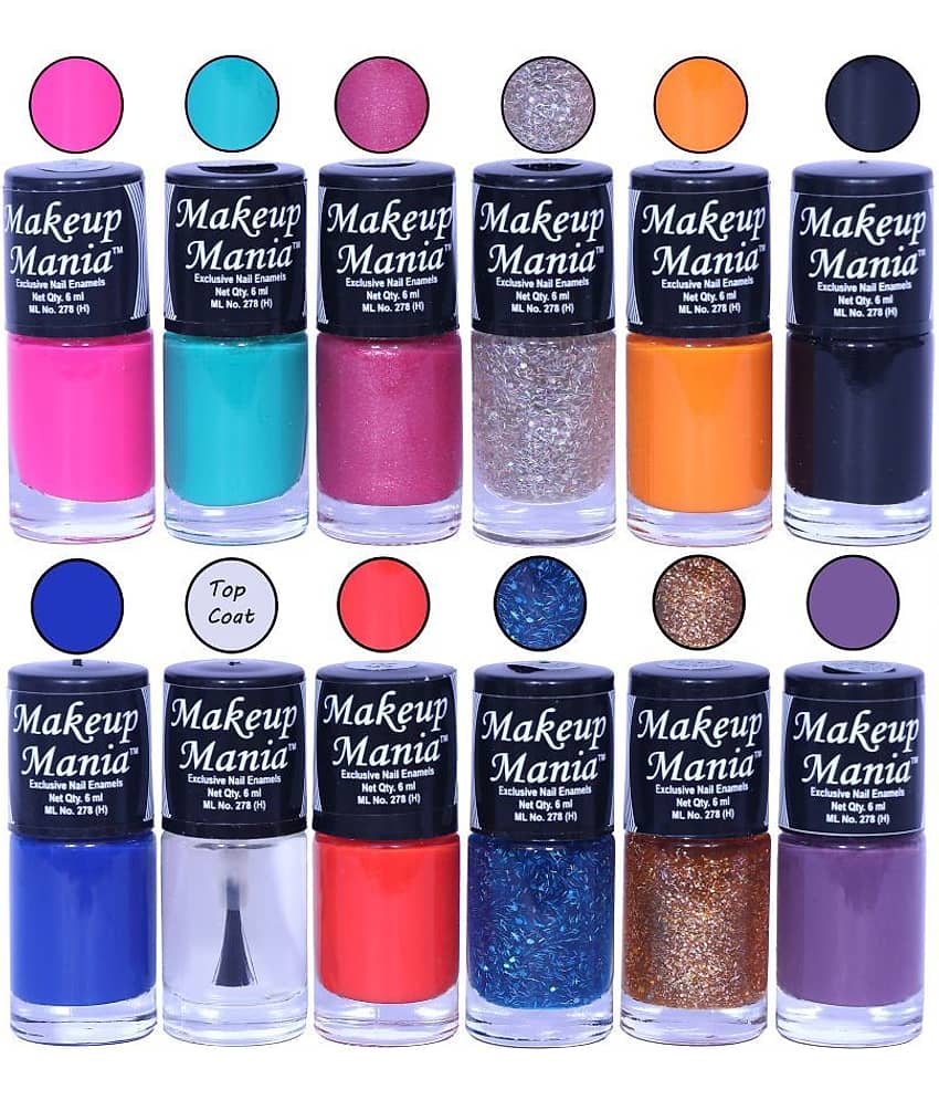 Makeup Mania Nail Polish Set of 12 Pcs, Nail Paint of 6ml each x 12 Pcs, MultiColor Combo Set No.130