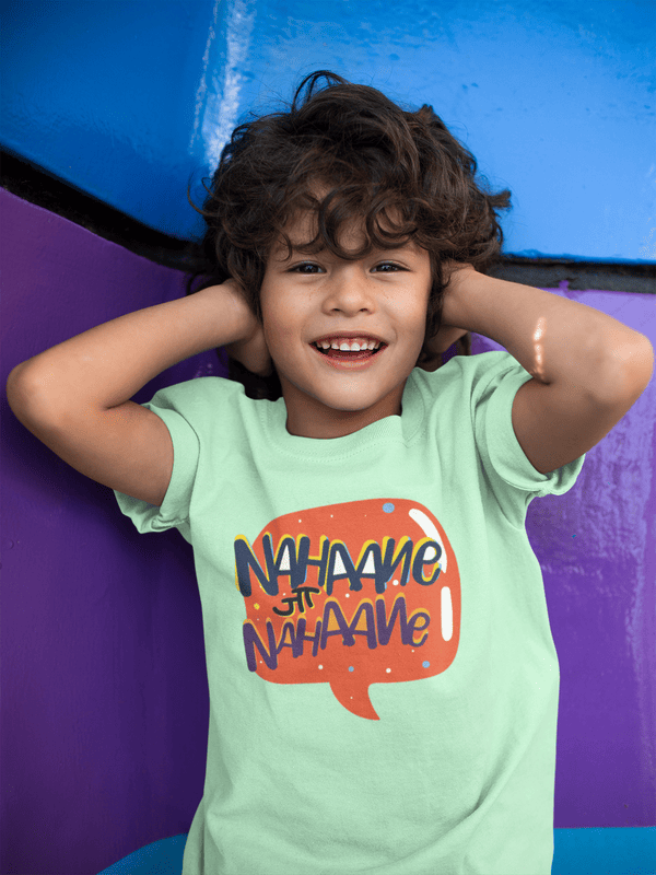 Taarak Mehta Ka Ooltah Chashmah| Kids Pistal Green Color Regular Fit Printed T-Shirts (NAHANE JA NAHANE)