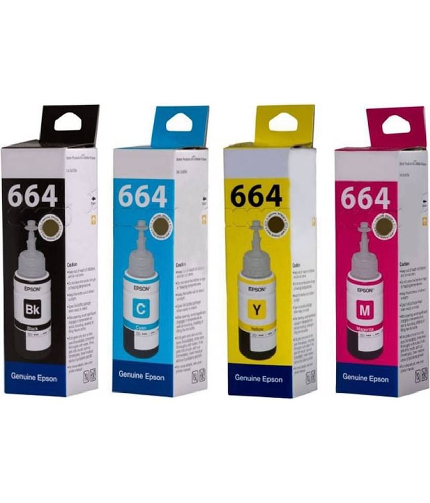 TEQUO 664 ink Multicolor Pack of 4 Cartridge for L220/ L550/ L355/ L110/ L210/ L300/ L360/ L350/ L380/ L100/ L200/ L565/ L555/ L130/ L1300