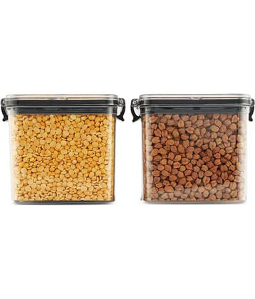 PearlPet - Black Polyproplene Dal Container ( Pack of 2 )