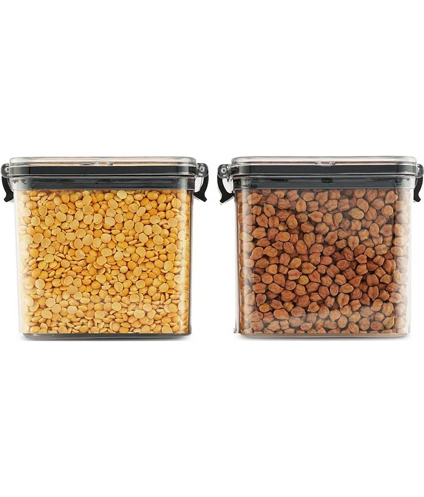 PearlPet - Black Polyproplene Dal Container ( Pack of 2 )