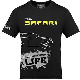 FastB Men Printed, Typography Round Neck Black T-Shirt