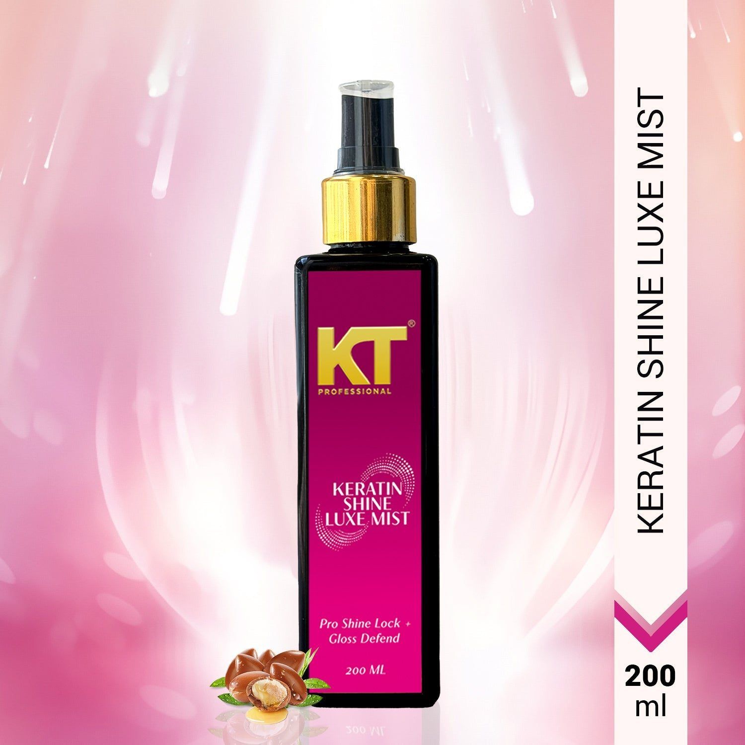 KT Professional Keratin Shine Luxe Mist, Shine Lock & UV Protection - 200ml