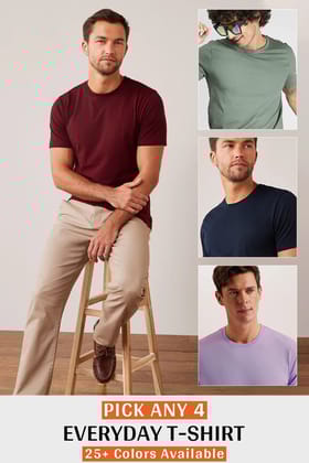 Pick Any 4 - Men Everyday T-shirt Combo-L