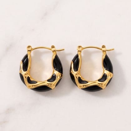 Black Twist Hoops